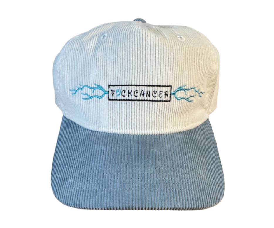 Fuckcancer 90s style 2-Tone Corduroy Hats Electric Blue