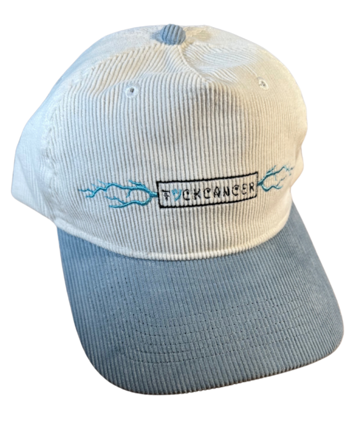 Fuckcancer 90s style 2-Tone Corduroy Hats Electric Blue