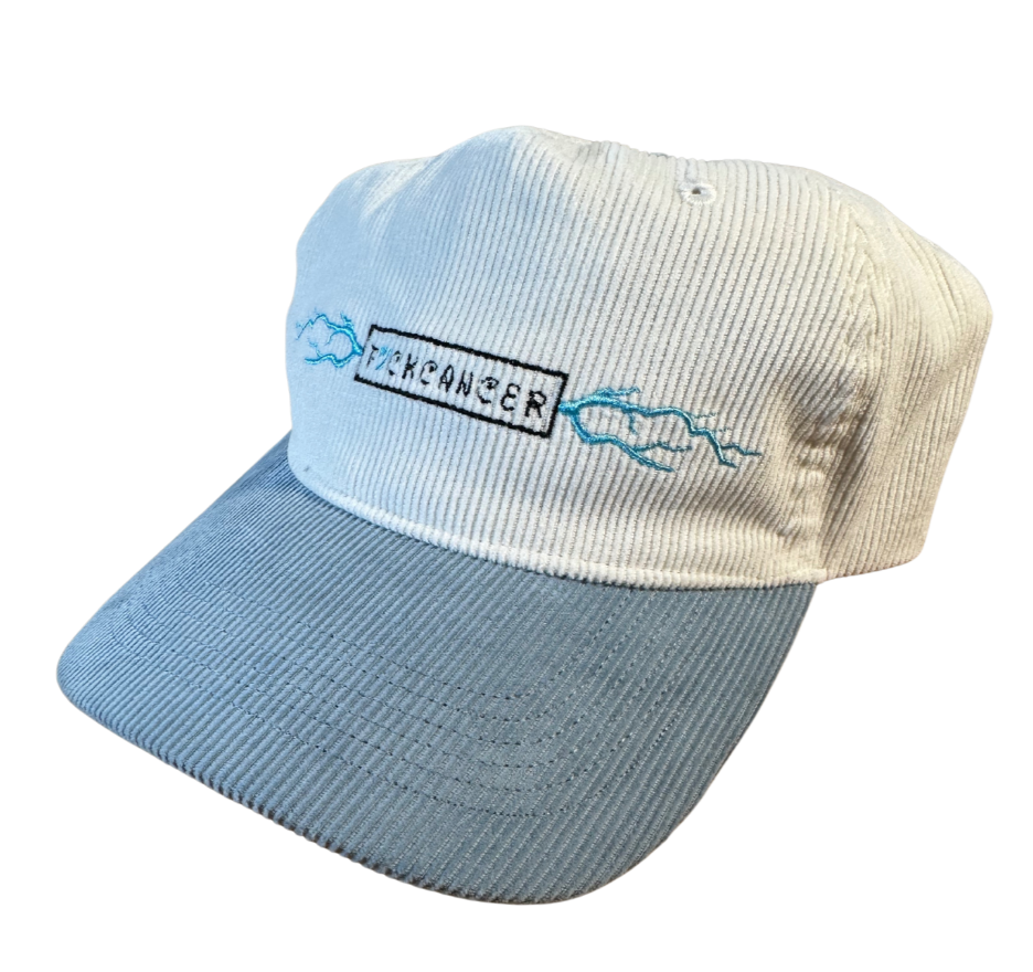 Fuckcancer 90s style 2-Tone Corduroy Hats Electric Blue