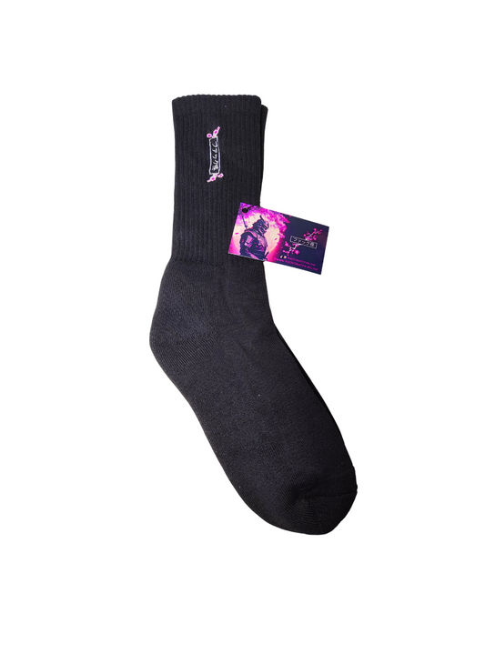 Custom Japanese Fckcancer Embroided socks